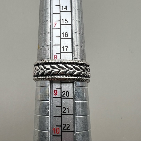 New Larimar Stone Vintage Style Silver Overlay Ring Size 8.25 - 8.5 - Picture 7 of 8